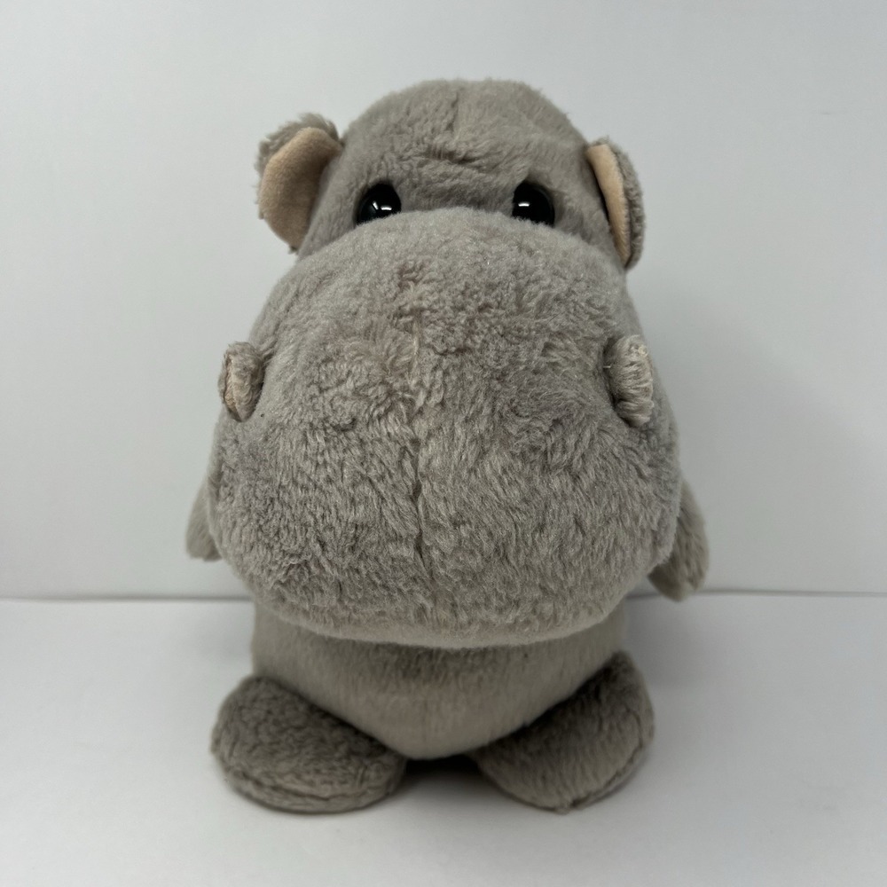 Gray Hippopotamus Hippo Fat Plush 11" Aurora Stuffed Animal Cuddly Soft Play Toy - Picture 16 of 16
